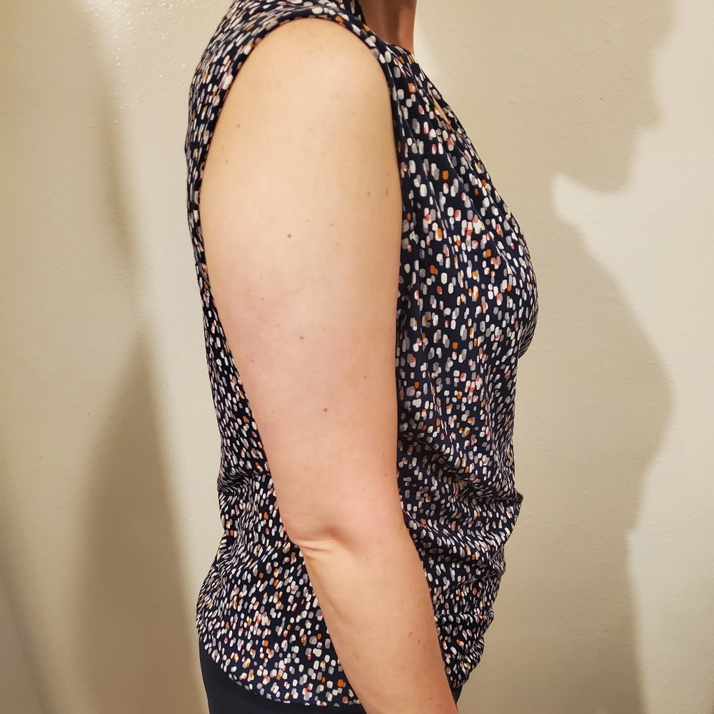Used Hawthorne Wrap Front Ruched Knit Fitted Top-M - Picture 6 of 6